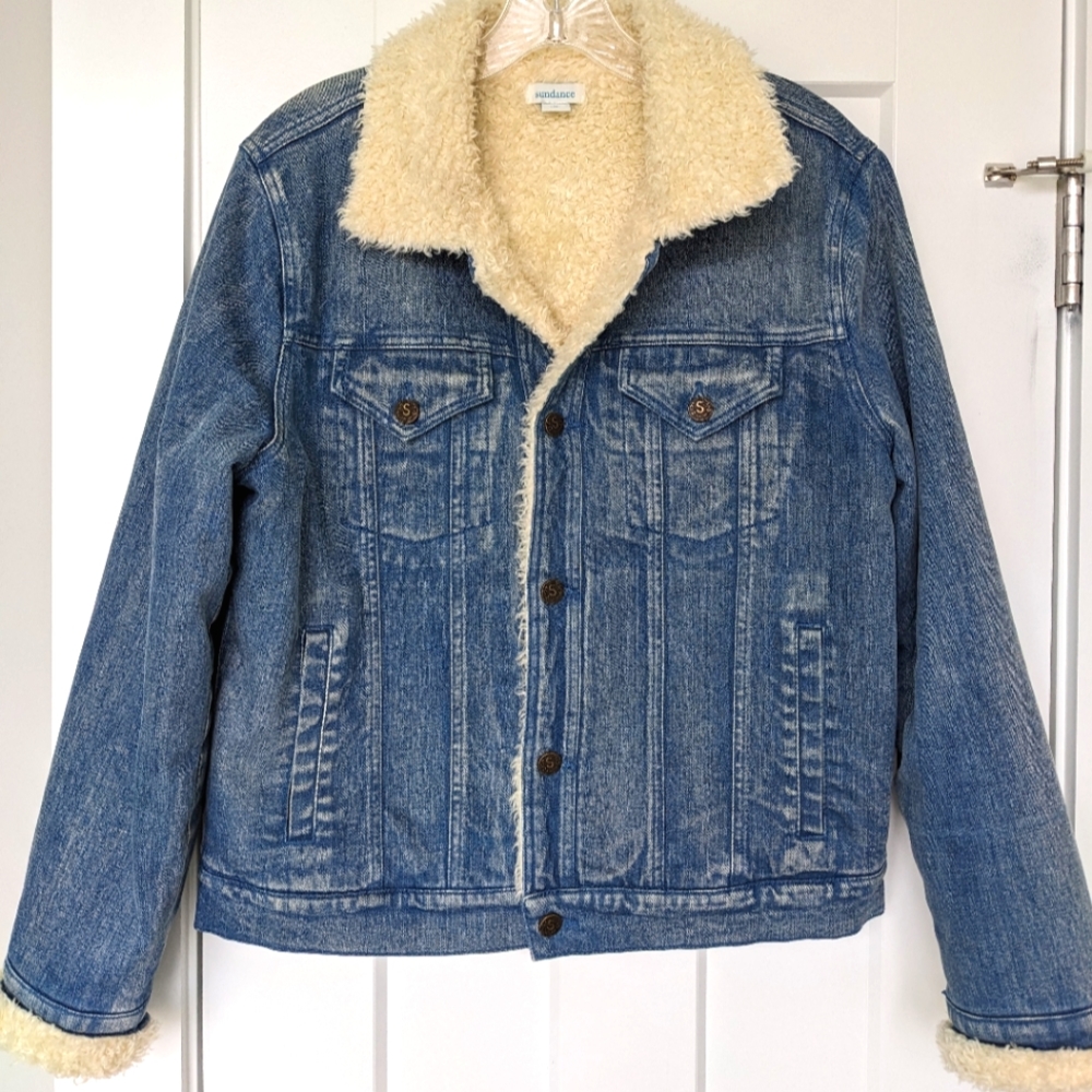 Sundance Carlsbad Denim Sherpa Jacket, medium size
